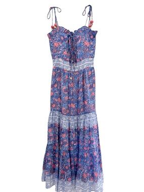 BELL by Alicia Bell
Women's Blue Libra Ruffle Tiered Cotton & Silk Cover-Up